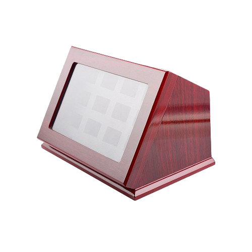 Sports Rings Wooden Display case Shadow Box Without Rings 12 Slots Rings are Not Included