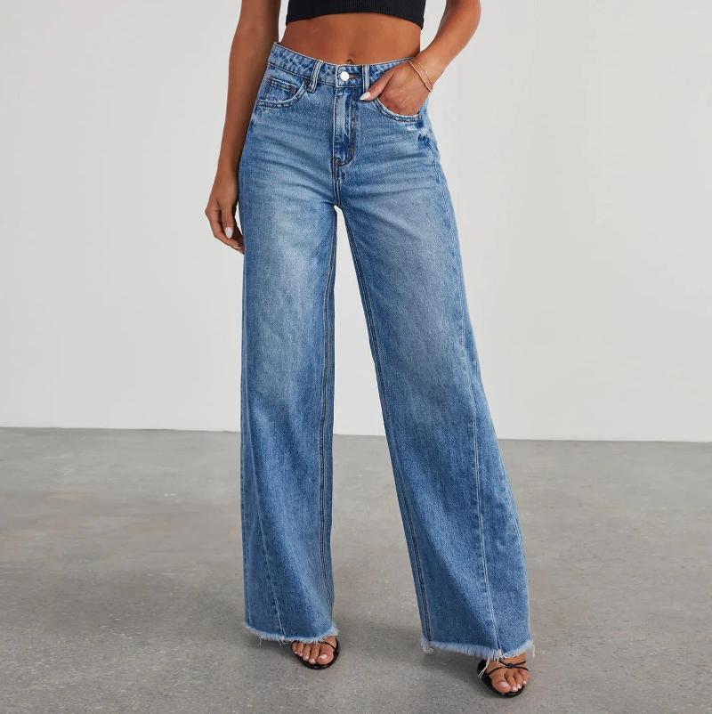 Jeans Wide Women's Leg High Waist Stretch Straight Korean Streetwear Y2k Style Jean Women Oversize Pants Harajuku Fashion Street Wear