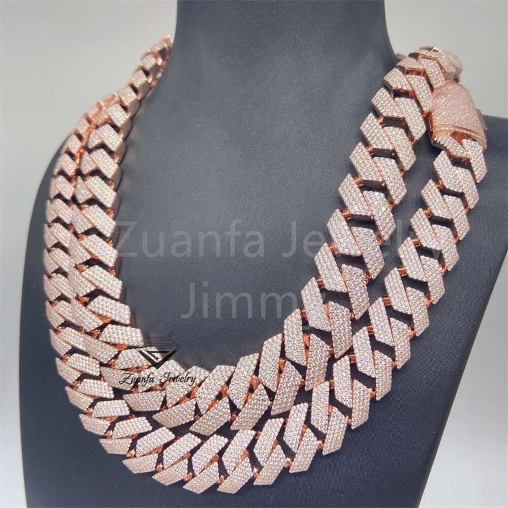 Ready to Ship 18mm 4row Vvs1 Moissanite Gra Certififcates Customized Name Lock Iced Out Miami Cuban Link
