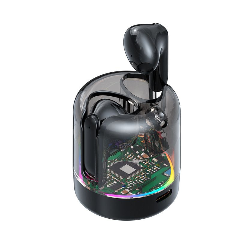TWS Bluetooth headphone New Style In-ear Earphone Wireless Earphone Fully Transparent TM70 Model Dynamic Light display built-in Microphone high Qualit