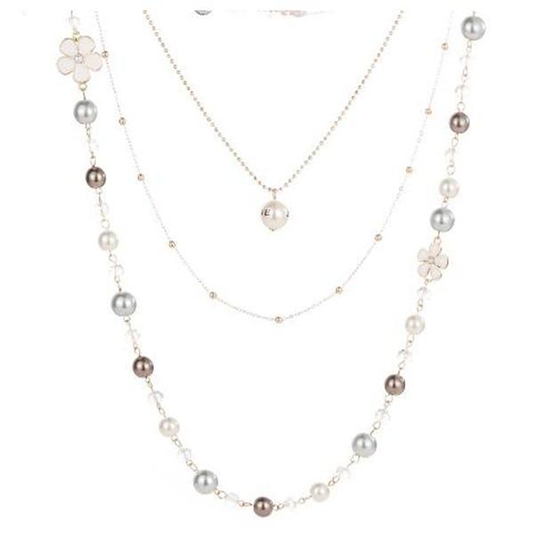 Pearl necklace women's long fashion multi-layer small fragrant pearl pendant autumn and winter all decorative sweater chain