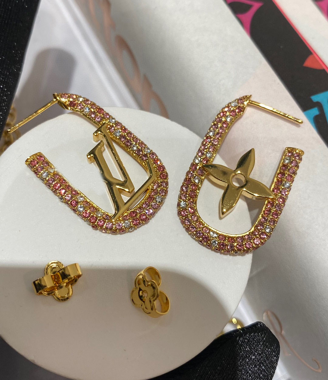 2025 Luxury quality charm bracelet with flower design in 18k gold plated and silver color stud earring pendant necklace have stamp PS3200B