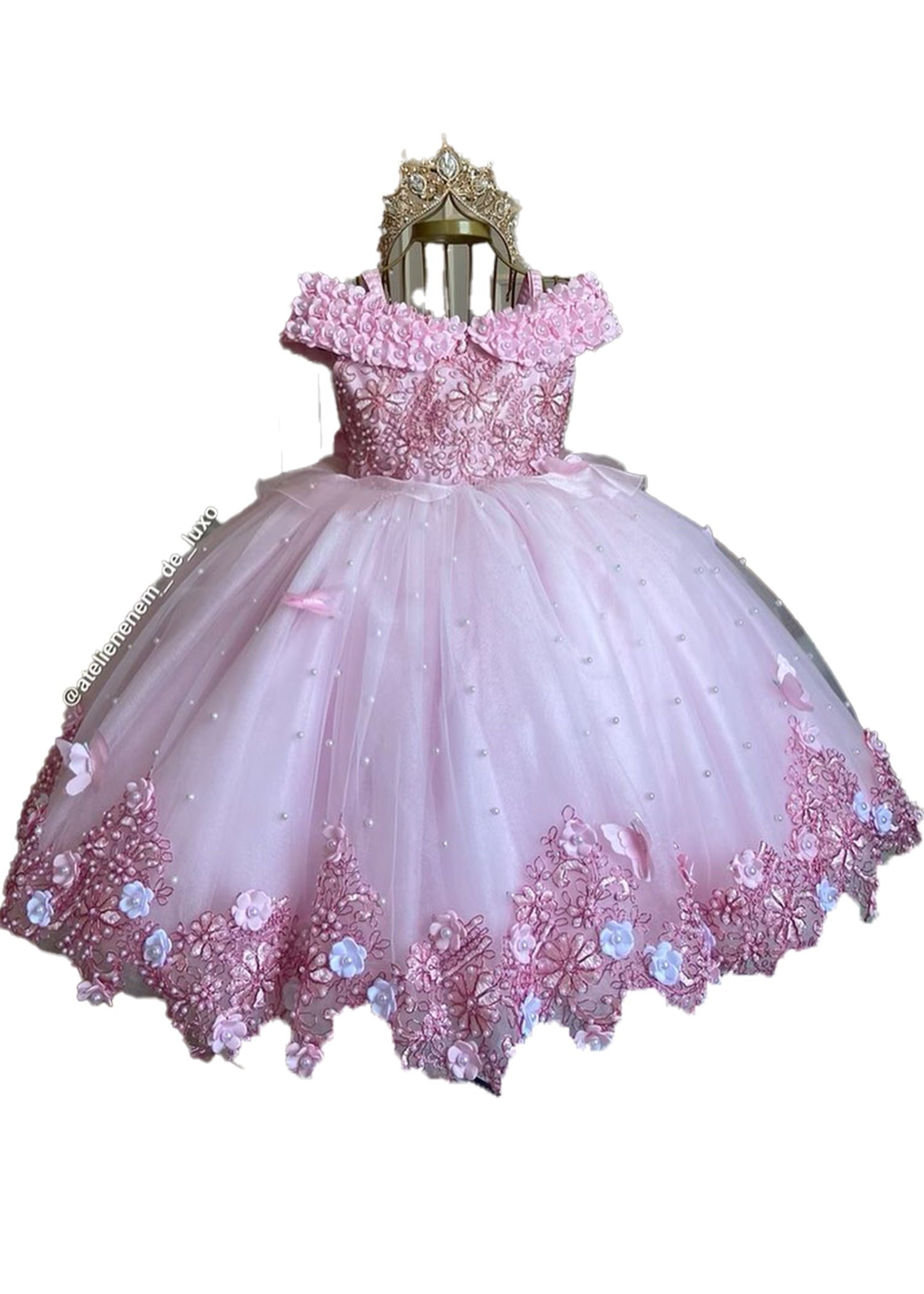 Pink Wer Princess Dresses Big Bow Pearls Handmade D Wers Tiered Tulle Girls Pageant For Kids Prom Birthday Party Gowns Toddler Dress Custom S 0914
