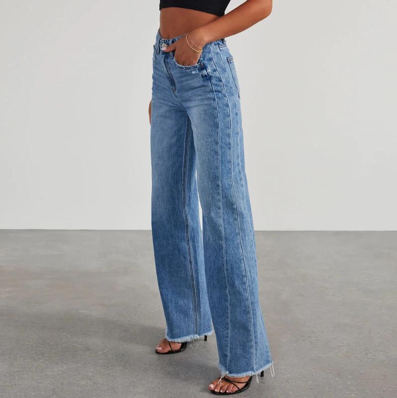 Jeans Wide Women's Leg High Waist Stretch Straight Korean Streetwear Y2k Style Jean Women Oversize Pants Harajuku Fashion Street Wear