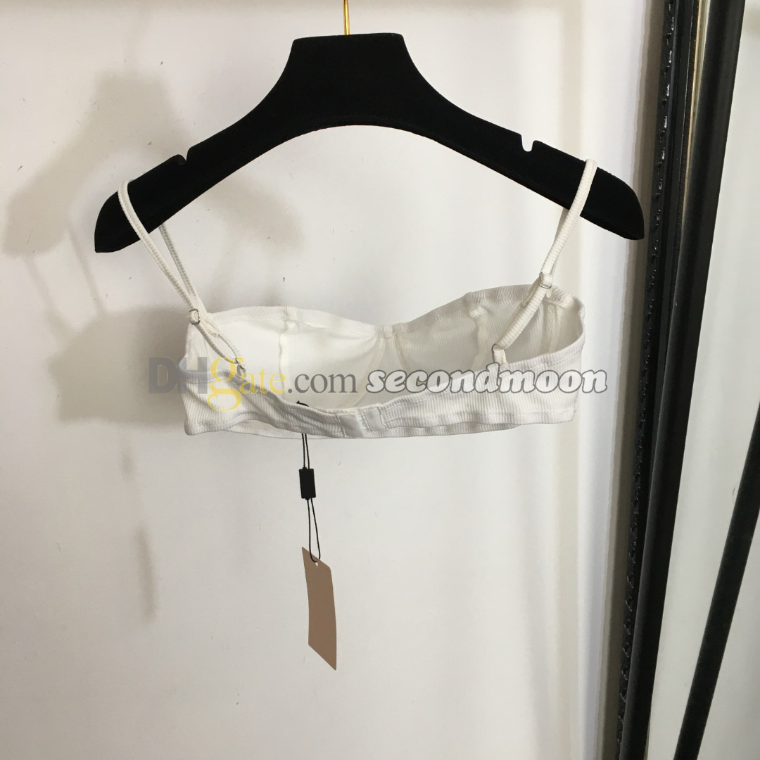 Women Cotton Shorts Sexy Cropped Top Letters Print Bra Elastic Waist Underwear Two Piece Pants