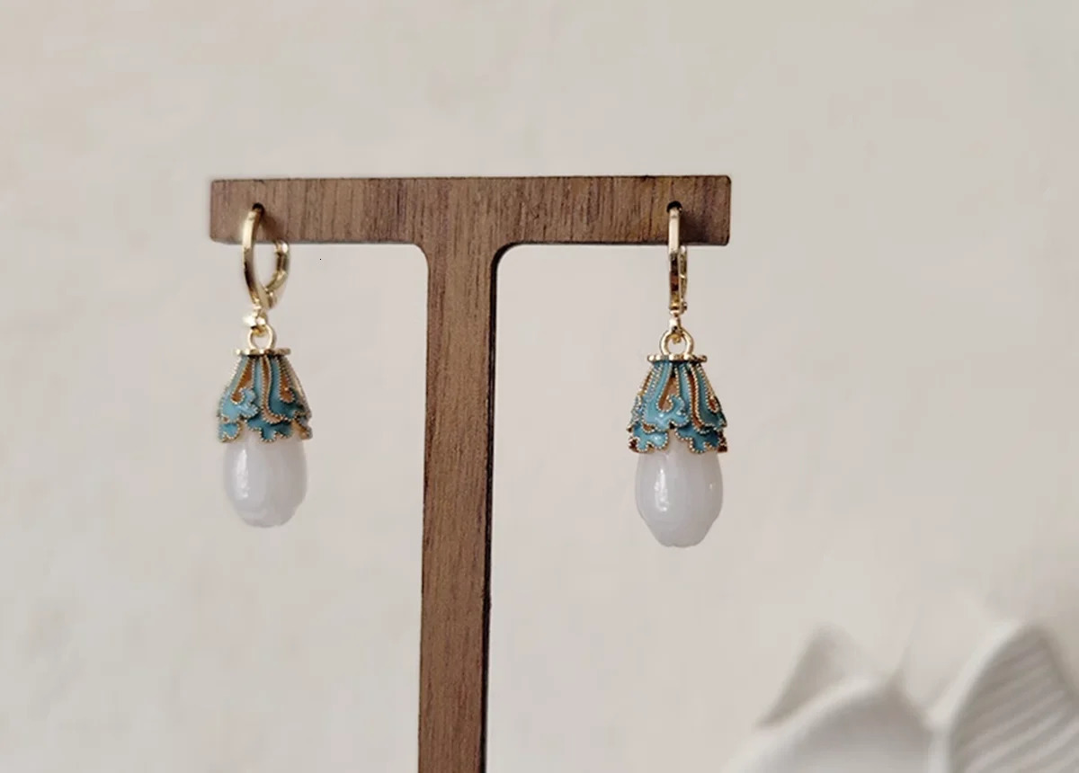 Flower Natural Stone Agate Jade Crystal Bead Clothing Hanging Accessory Jewelry Necklace Earrings Hair Stick 240311