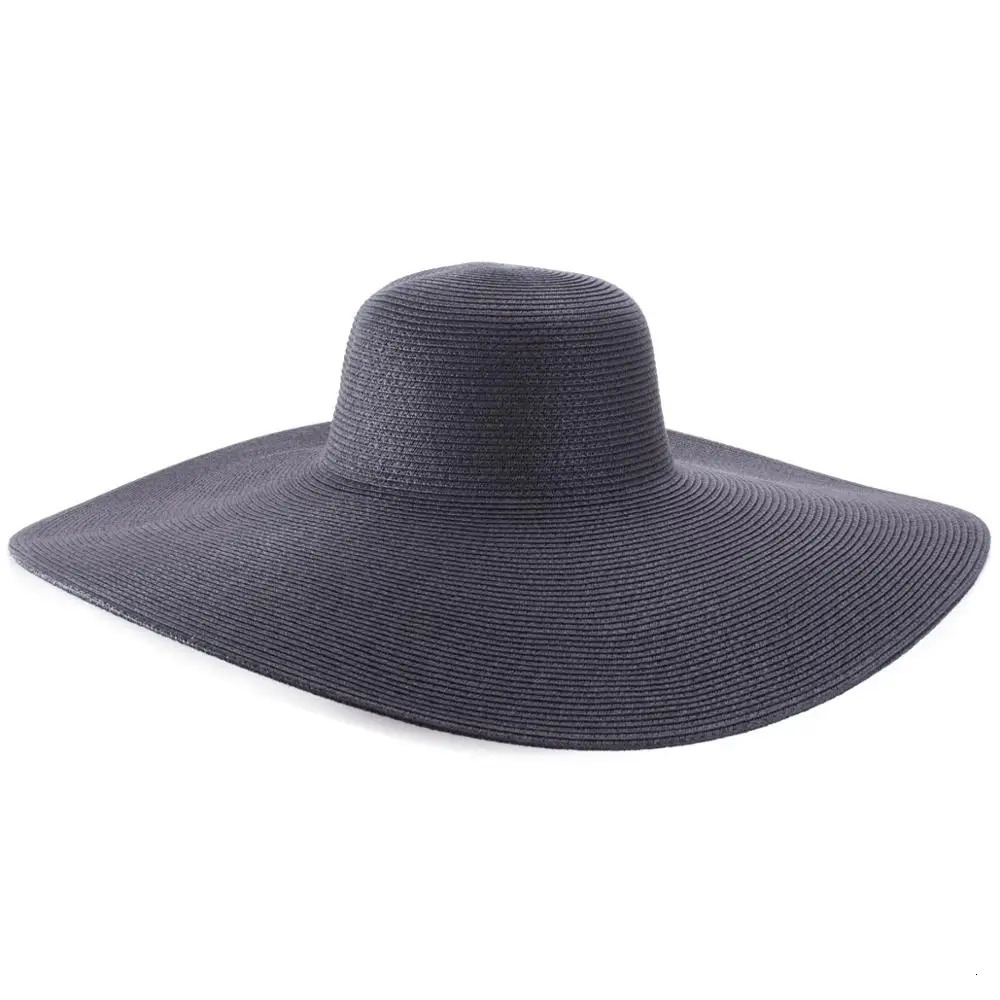 Lawliet 7.1/18cm Foldable Oversized Huge Wide Brim Sun Beach Straw Hats Wedding Womens Floppy Party Dressy A330 240315