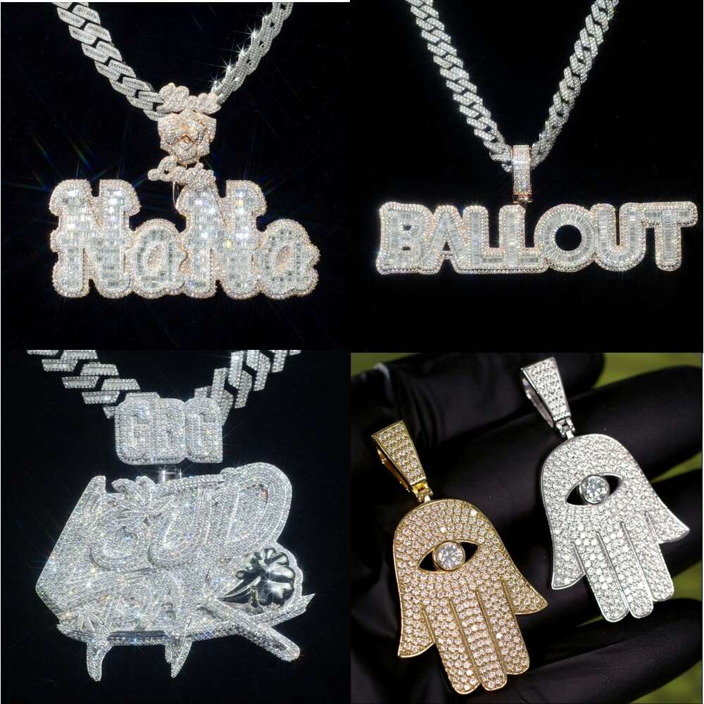 Hip Hop Jewelry 24mm Baguette d Color Vvs Moissanite 925 Silver Iced Out Miami Cuban Link Bracelet