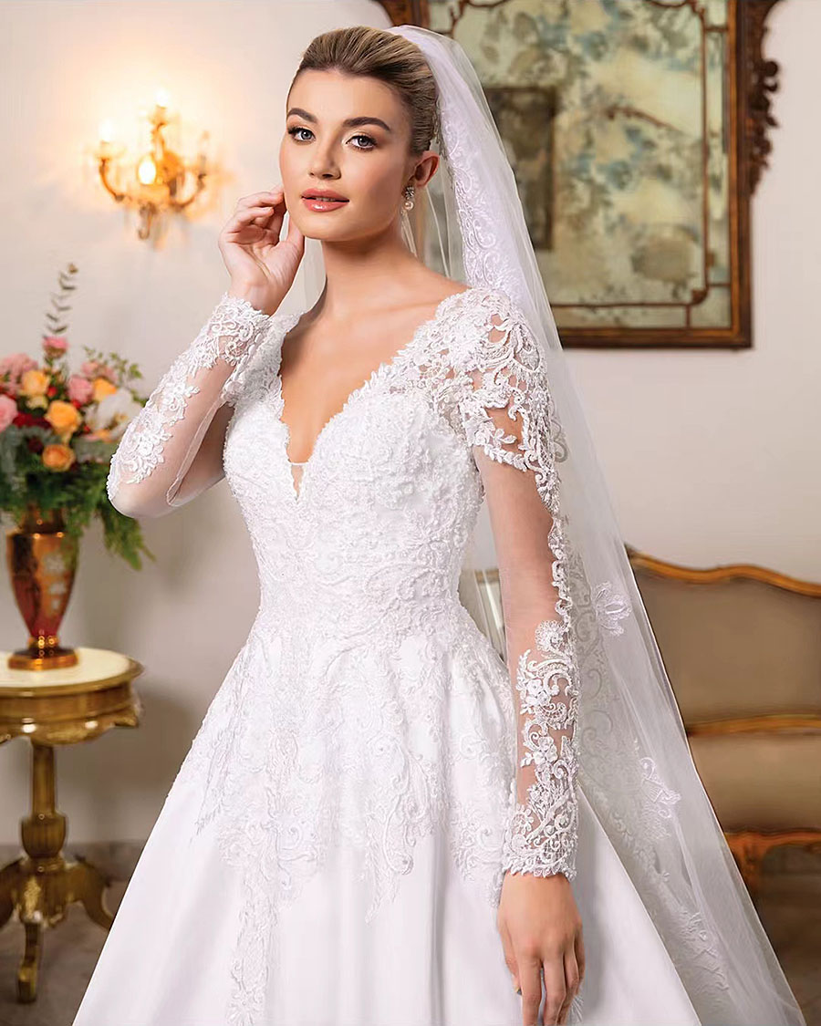 Musilm Elegant Boho A Line Wedding Dresses Sexy Appliques V Neck Satin Bridal Gowns Formal Sweep Train Robe De Mariee 326 322 Ppliques Ppliques Ppliqu