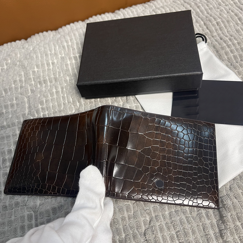 crocodile leather wallet dollar wallet casual cardholder travel storage bag fashion coin purse small size purse gift original box