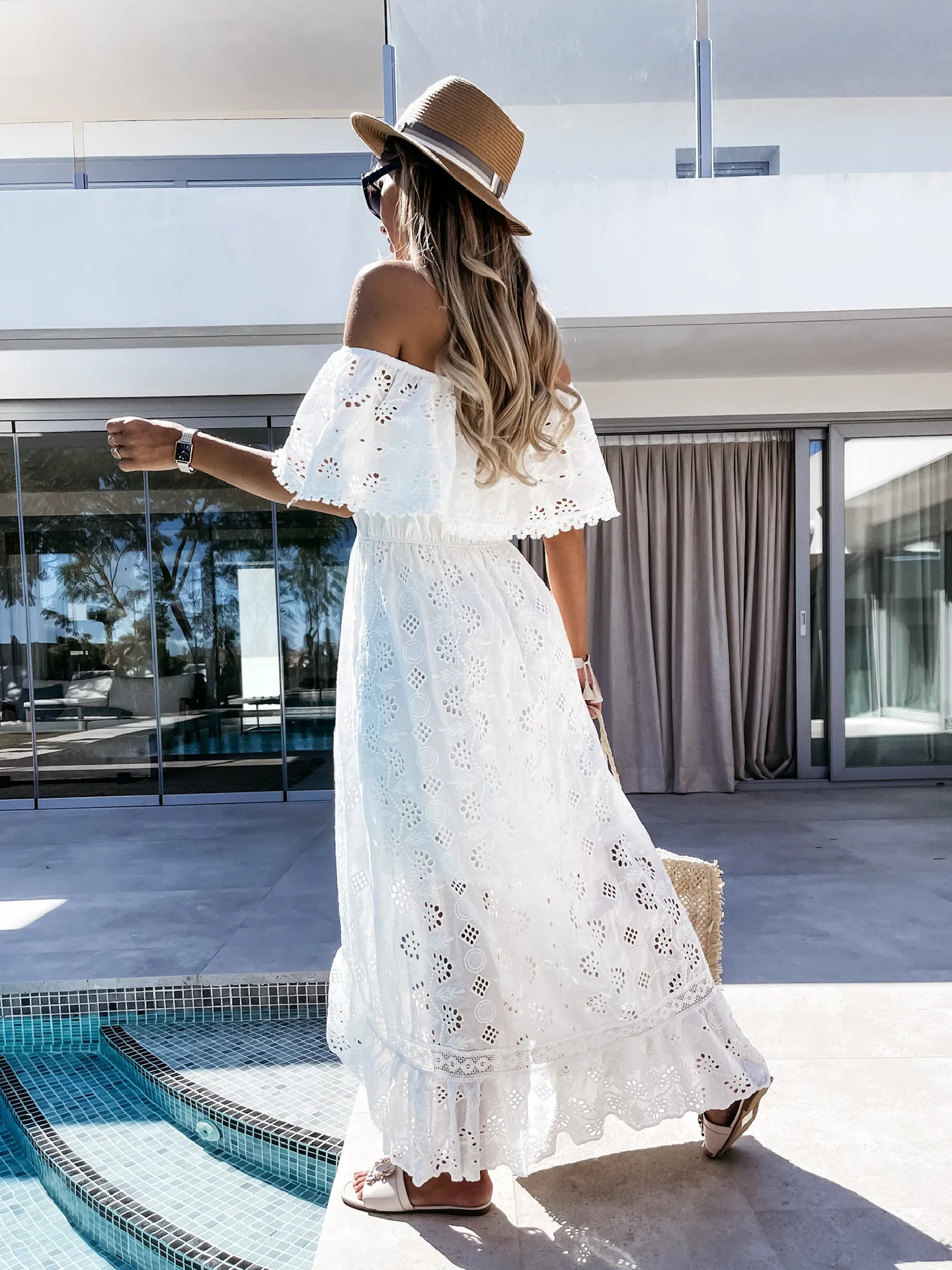 Summer White Dress For Woman 2023 Trendy Casual Beachwear Coverups Outfits Boho Hippie Chic Long Maxi Dresses Elegant Party 240313