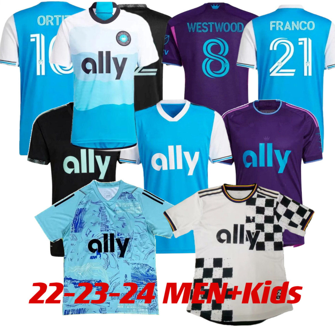 22 2023 2024 CHARLOTTE fc Soccer Jerseys BRONICO SWIDERSKI WESTWOOD BYRNE TUILOMA 22 23 24 home away Player Fans version football men fans kit Concept shirt