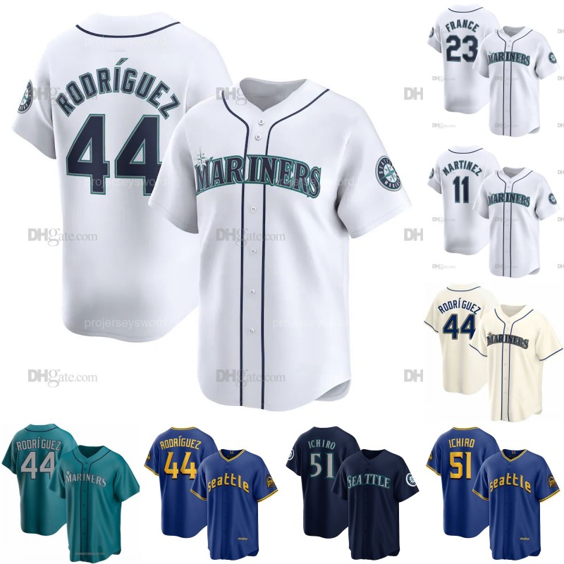 Seattle Julio Rodriguez Mariner Jersey Randy Arozarena Ken Griffey Jr. Ichiro Suzuki Cal Raleigh George Kirby Logan Gilbert Luis Castillo Luis Urias Mitch Haniger