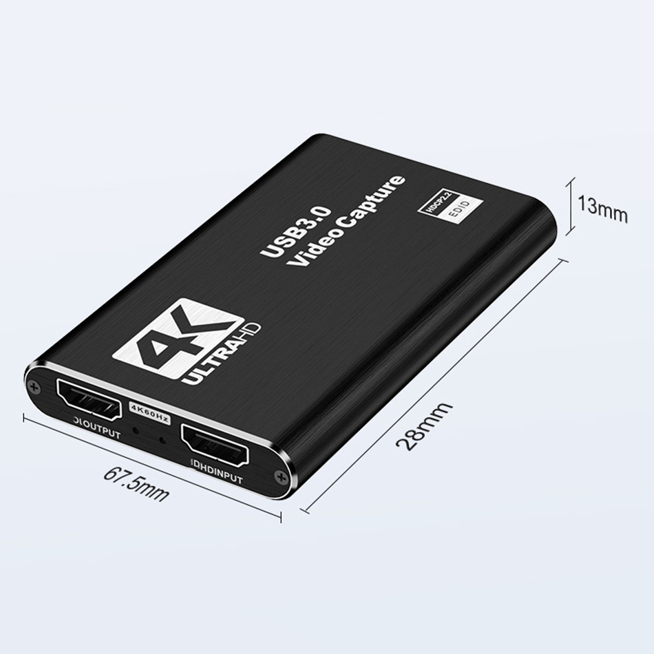 4K USB 3.0 Video Capture Card HDTV 1080P 30fps HD Video Recorder Grabber For OBS Capturing Game Card Live