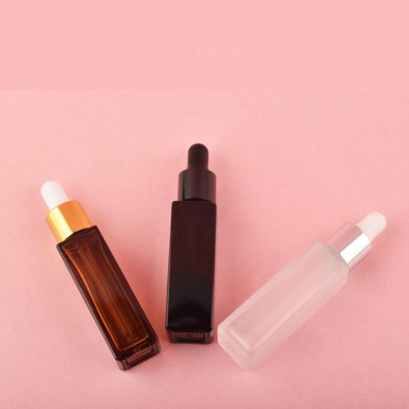 10ml Empty Glass Eye Dropper Bottles Travel Clear Black Amber Bottle for Essential Oils Liquids Lab Chemicals