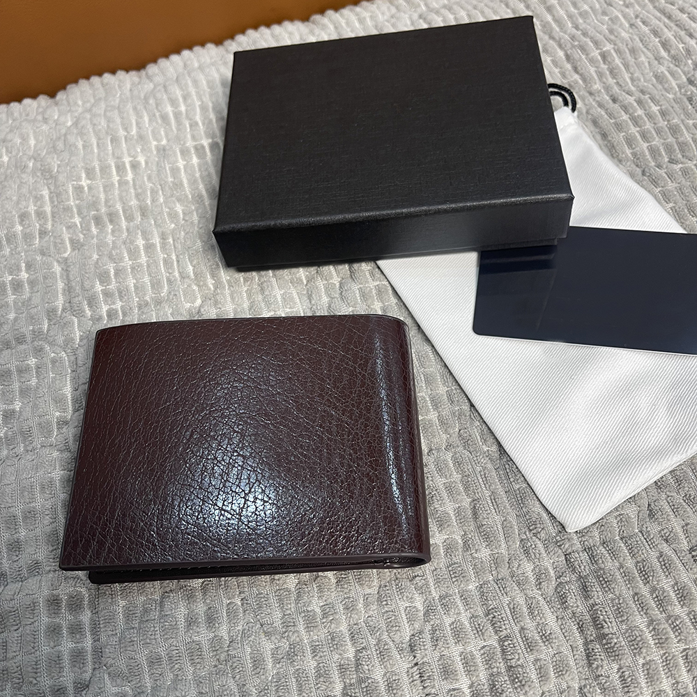 Business Leather wallet Dollar Cardholder ID Case Casual Travel Storage Bag Fashion Coin Purse Small Size purse Gift Original Box