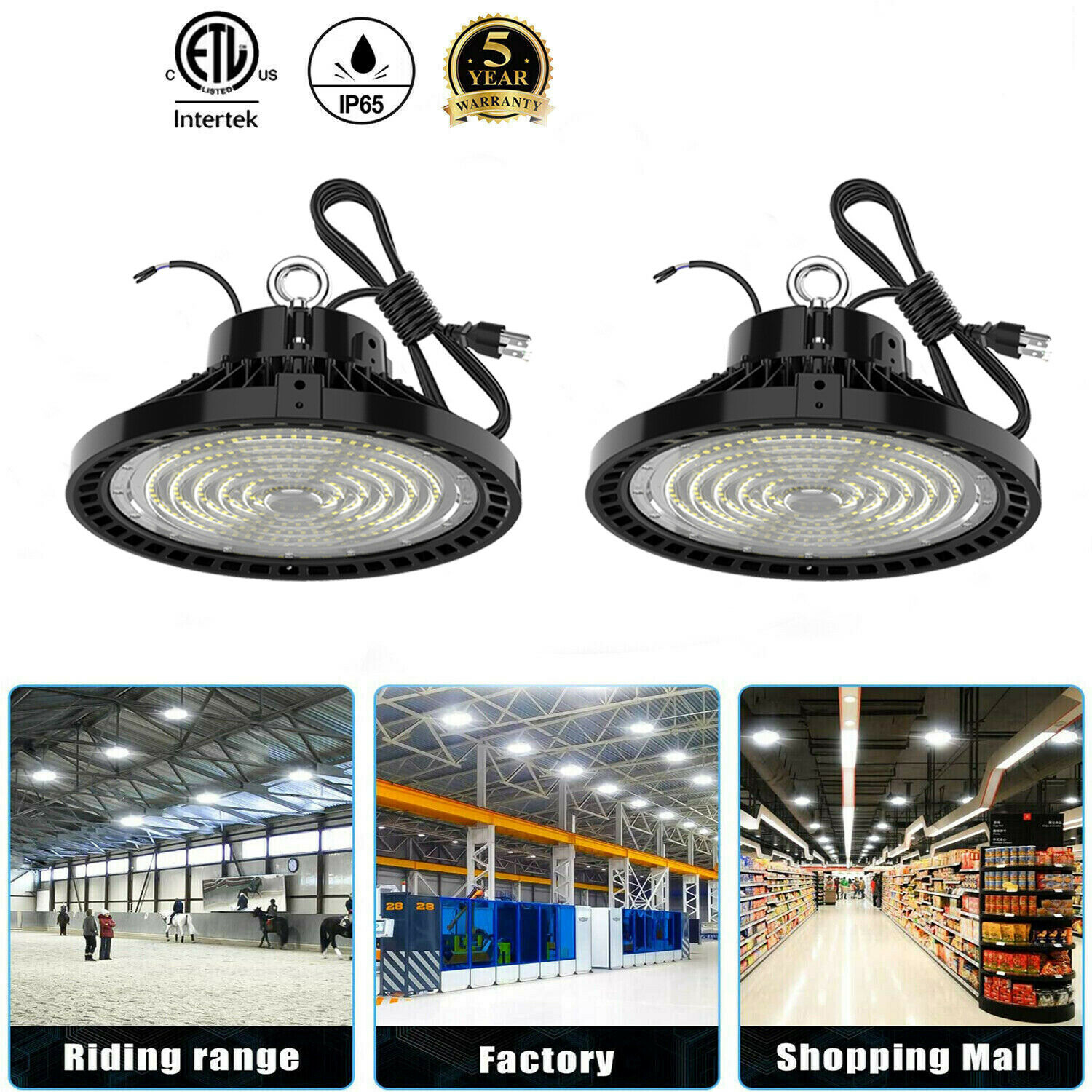 ETL UFO LED High Bay Lights 150W 200W 240W LED Industrial Lighting Led Garage exhibition lighting Lamp UFO Highbay Light