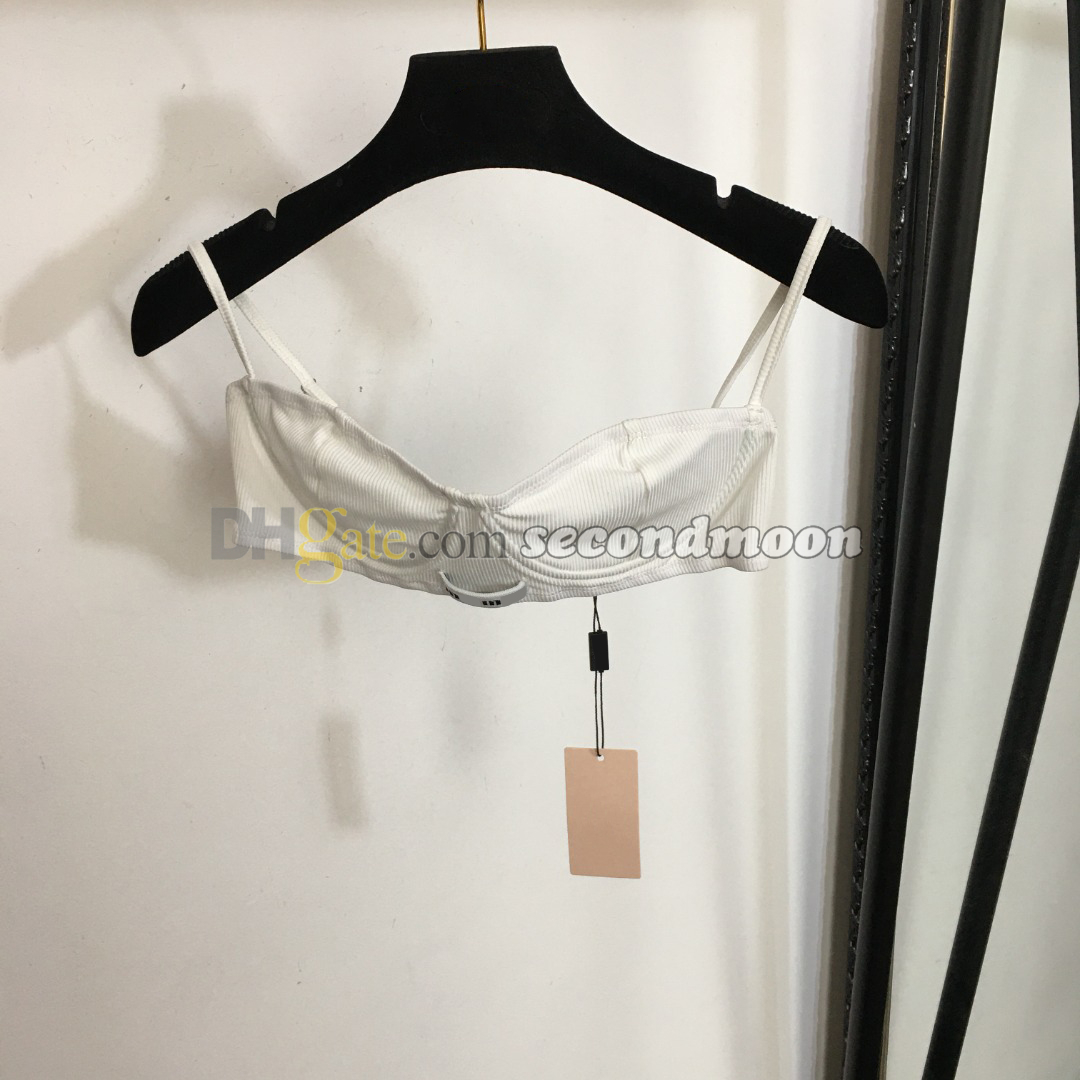 Women Cotton Shorts Sexy Cropped Top Letters Print Bra Elastic Waist Underwear Two Piece Pants
