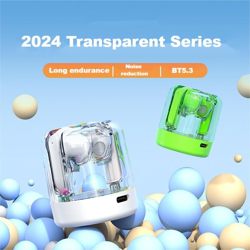 TWS Bluetooth headphone New Style In-ear Earphone Wireless Earphone Fully Transparent TM70 Model Dynamic Light display built-in Microphone high Qualit