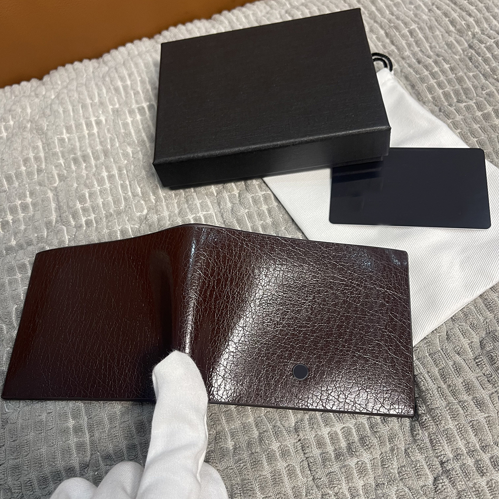 Business Leather wallet Dollar Cardholder ID Case Casual Travel Storage Bag Fashion Coin Purse Small Size purse Gift Original Box