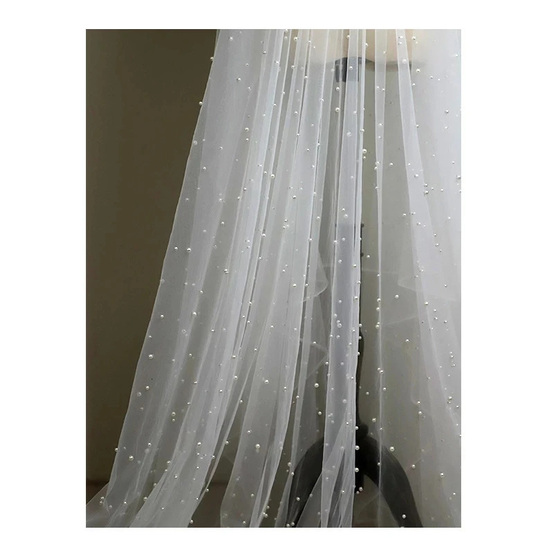 Tulle Maternity Dresses For Po Shooting Pregnant Pography Props Lace Wraps Scattered Pearls Studded Mesh Outfit 240309