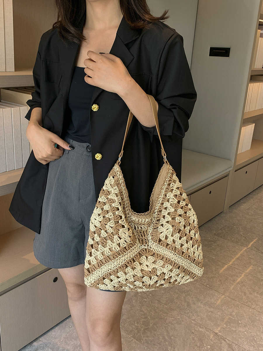 Beach Bags High Appearance and Large Capacity Woven Bag Summer Fashion Grass Simple One Shoulder Cross Body Beach