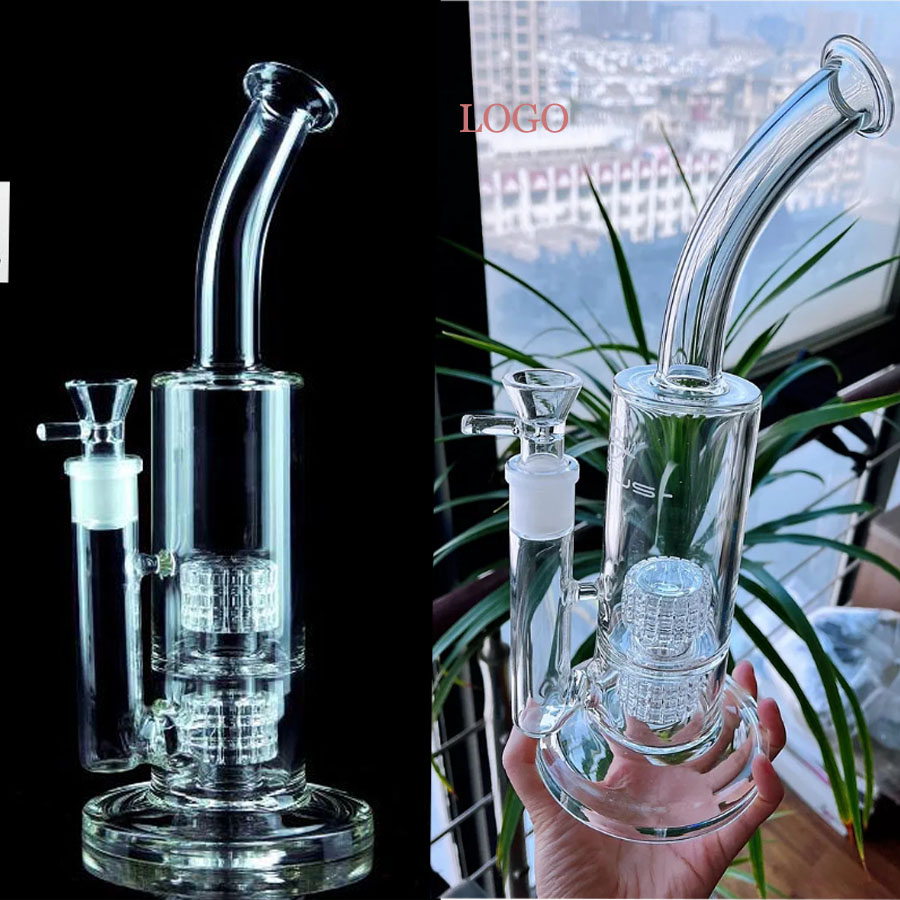 Glass Bong Hookahs Thick glass Water Bongs Stereo Matrix perc Smoke Waterpipe Recycler Dab Rigs with 18mm bowl