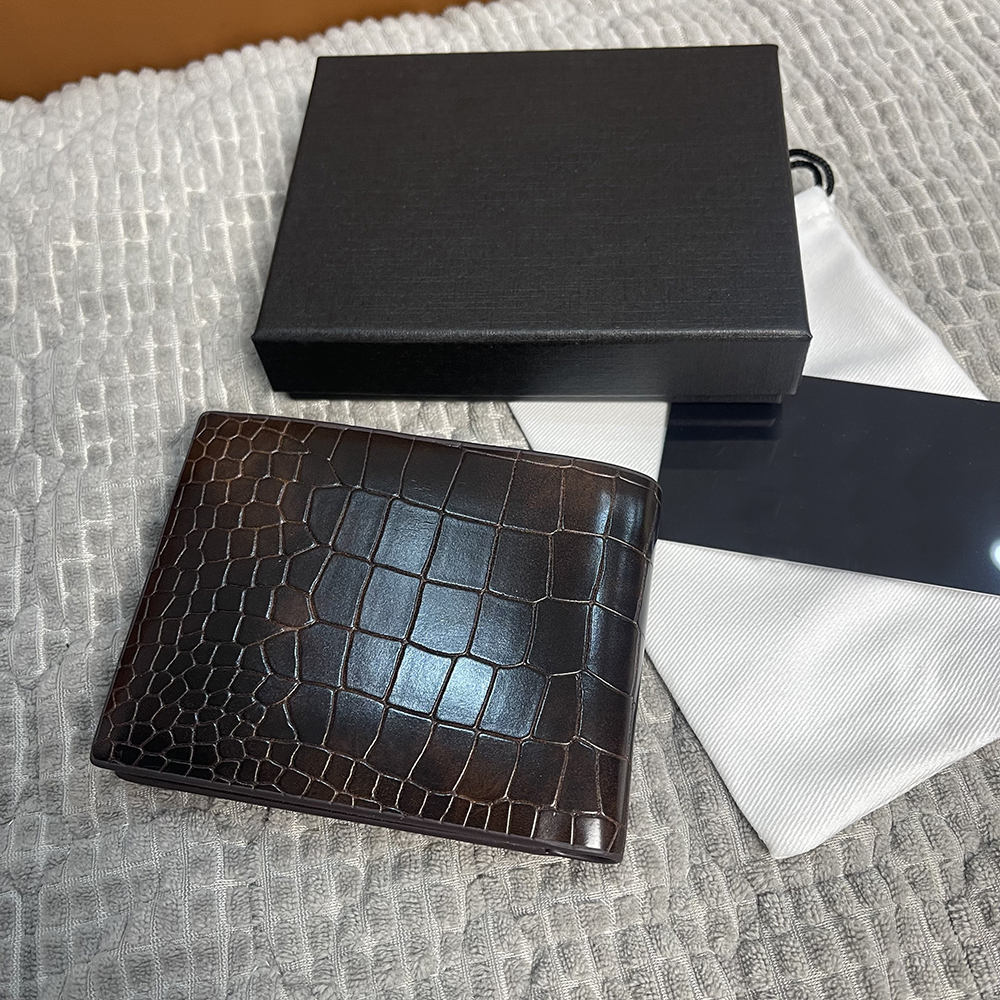 crocodile leather wallet dollar wallet casual cardholder travel storage bag fashion coin purse small size purse gift original box