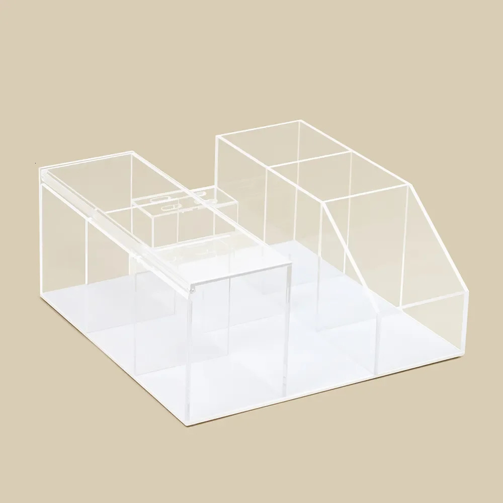 Acrylic Large Capacity Multifunctional Eyelash Storage Box Lashes Glue Tweezer Holder Makeup Organizer 240313