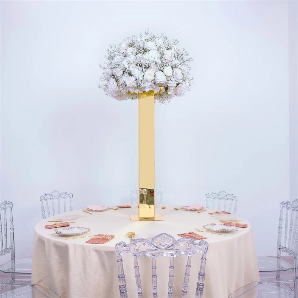 Gold mirror Candelabra Candle Holder Wedding Centerpiece Flower Candle Holder birthday party decoration round metal geometric frame stand wedding back