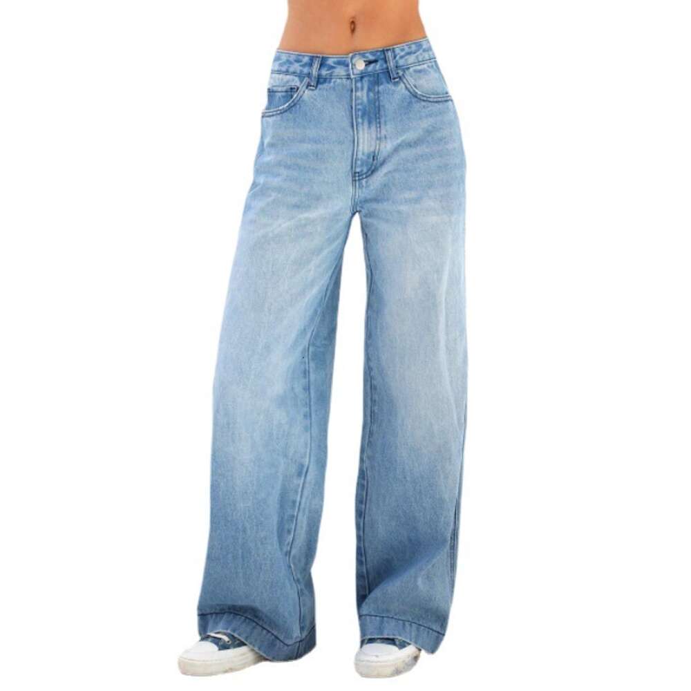 2024 High Waisted Loose Fitting Wide Leg Women's Jeans, New Floor Mopping Jeans