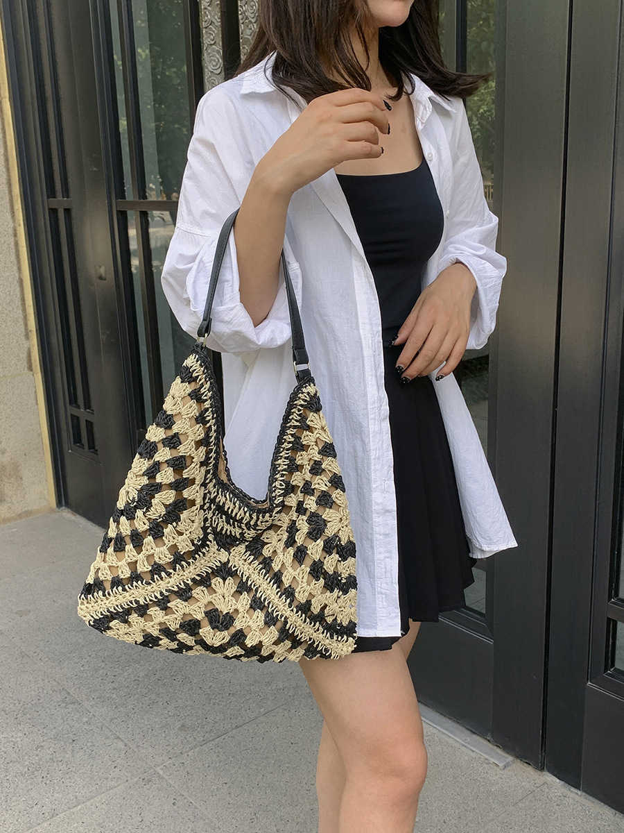 Beach Bags High Appearance and Large Capacity Woven Bag Summer Fashion Grass Simple One Shoulder Cross Body Beach