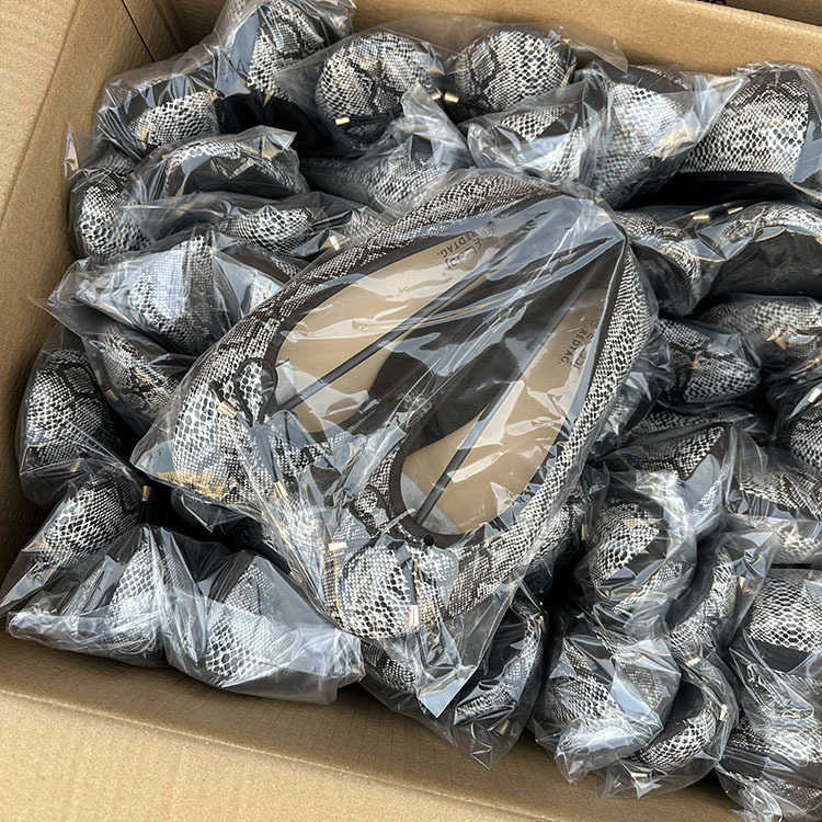 Dress Shoes 2023 Spring New Bow Flat Shoes with One Step Snakeprint Work Shoes 36-41 Large Womens Singles J240315