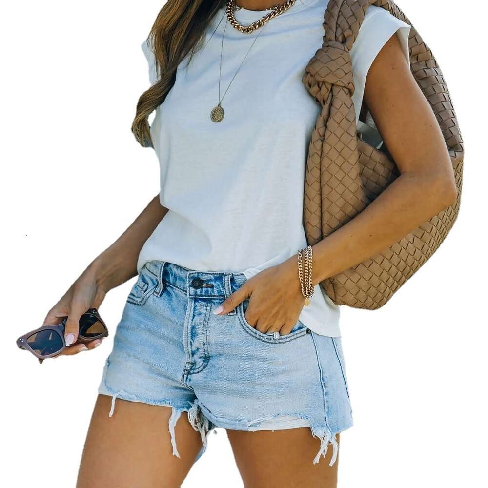 2024 Distressed Tassel Women's Shorts Super Hot Denim
