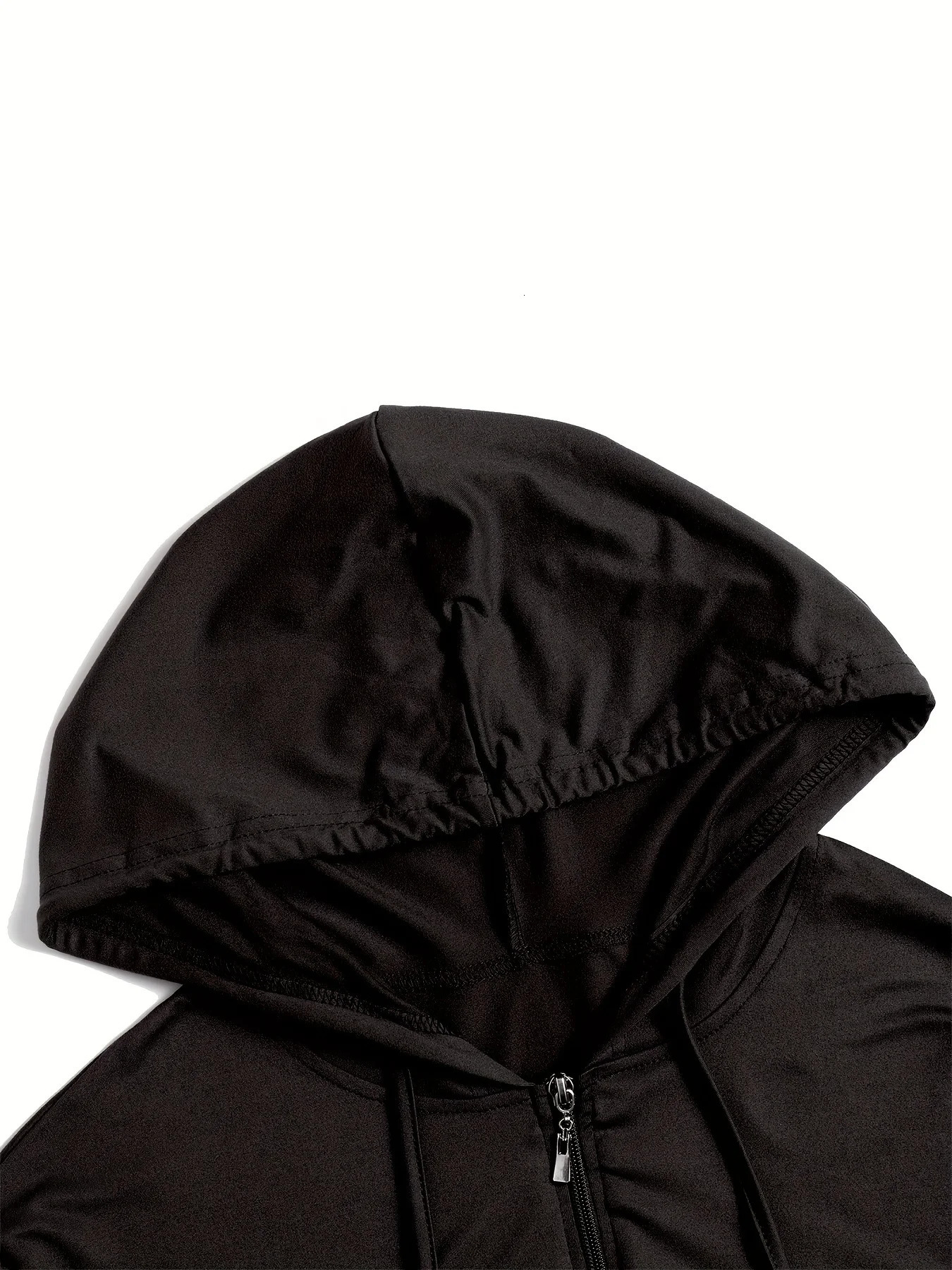 Plus Size Womens Spring Sports Hooded Solid Color Long Sleeved Top Pants 2pcs Set 240307