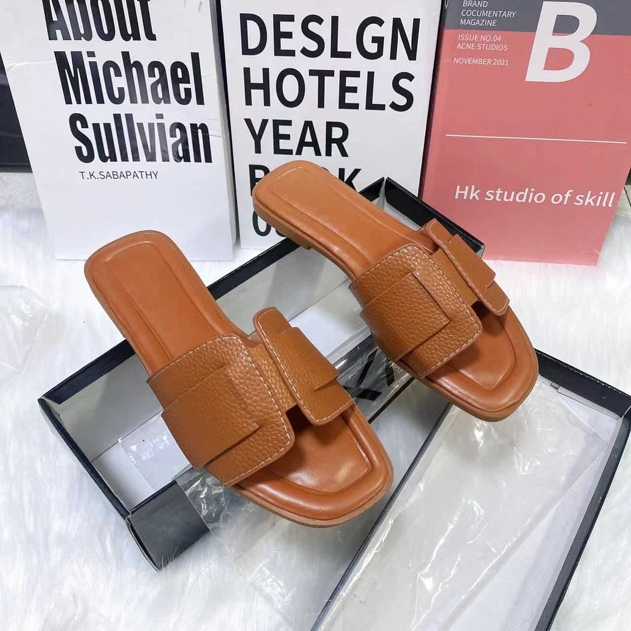 Sandals 2023 New Internet Celebrity Flat Sandals for Women Sandals Slippers Ladies Slides J240315