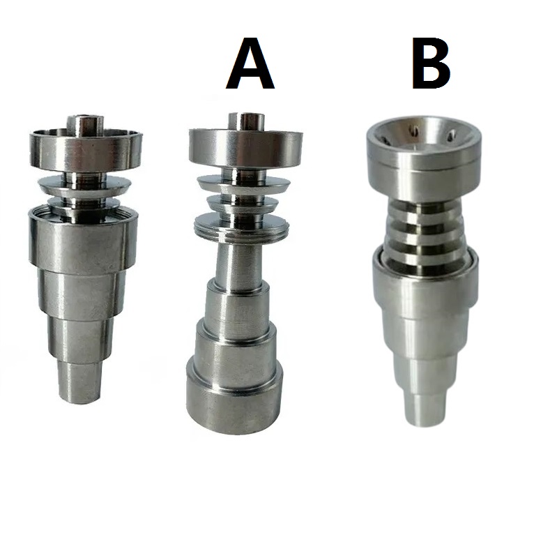 Universal Domeless 6 in 1 Titanium Nails Grade 2 10mm 14mm 18mm Joint Male and Female Smoking Accessories Glass Bongs Water Pipes Dab Rigs Factory Price
