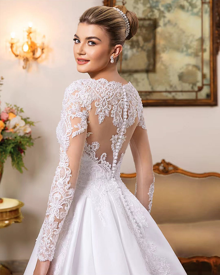 Musilm Elegant Boho A Line Wedding Dresses Sexy Appliques V Neck Satin Bridal Gowns Formal Sweep Train Robe De Mariee 326 322 Ppliques Ppliques Ppliqu