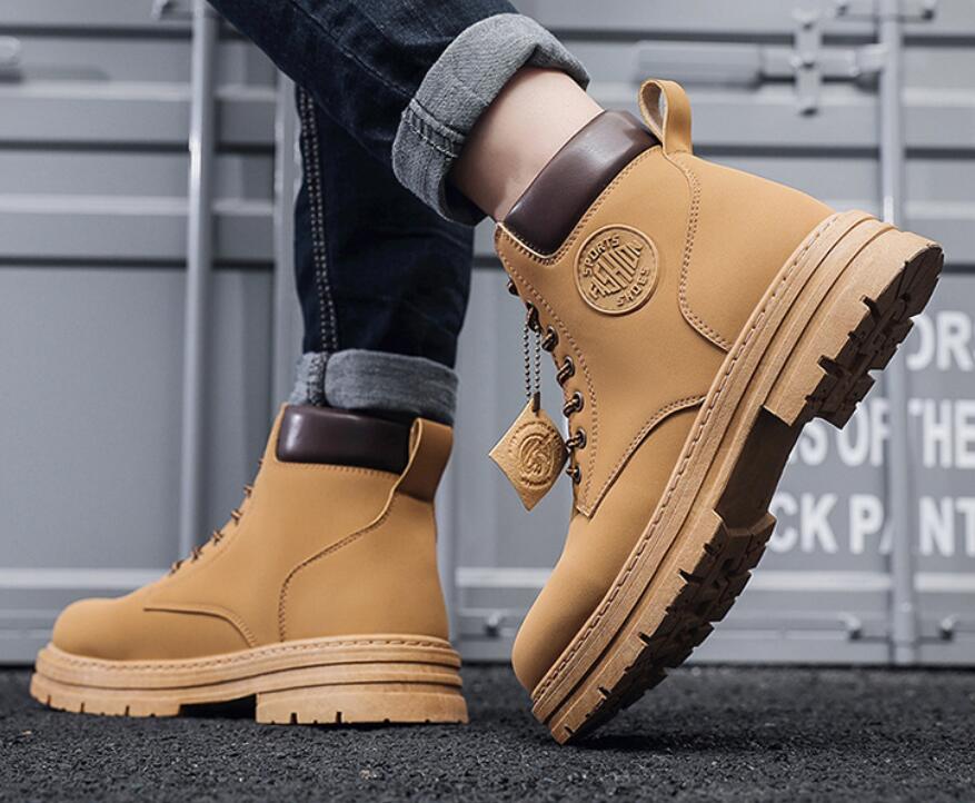 High Top Shoes for Mens Sneakers Breathable Trend Boots Anti-slip Wear-resistant Running Shoes Mens Free Shipping