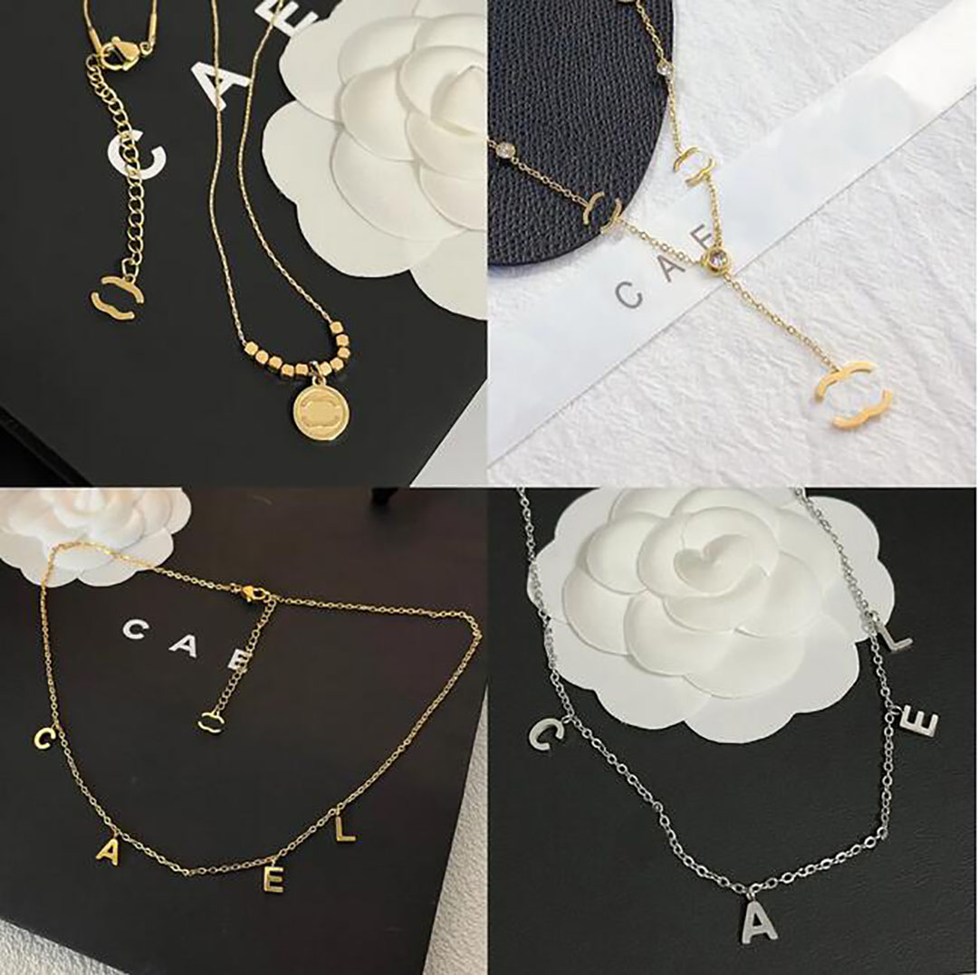 with Box Brand Jewelry Designer Pendant for Women Long Chain Gold Plated Necklace