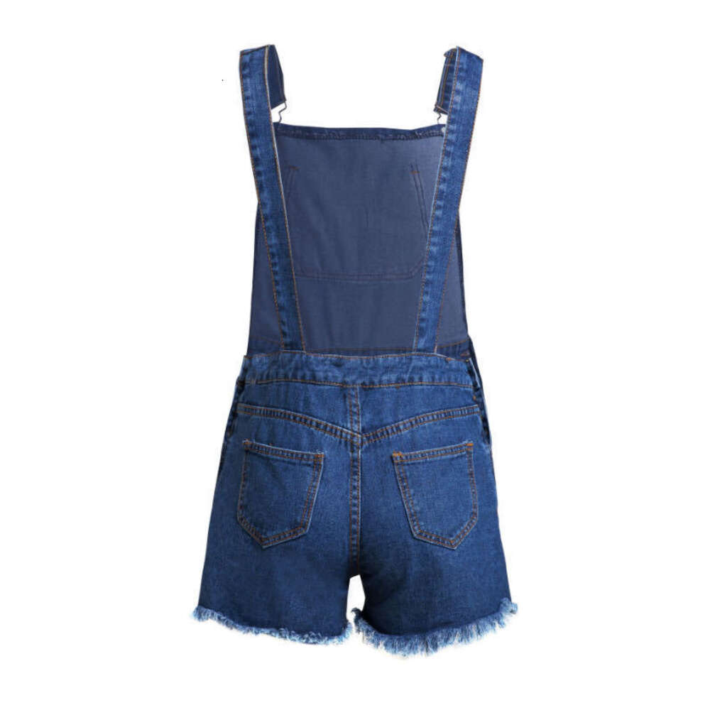 2024 New Distressed Denim Shoulder Strap Shorts