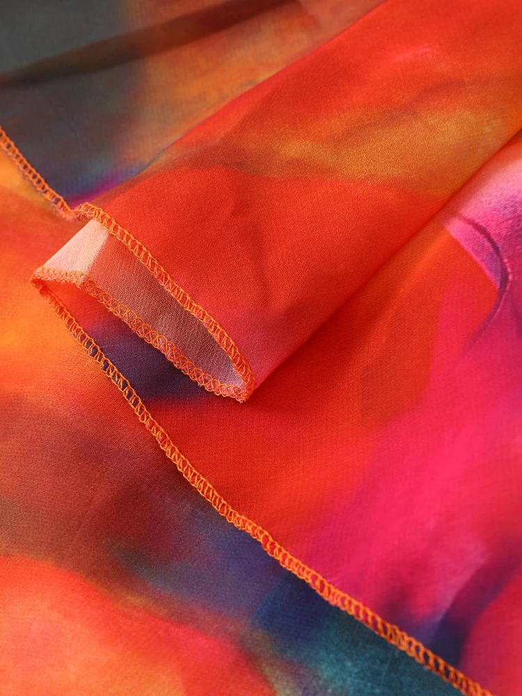 Cascading Ruffle Printed Dress For Women Sexy Sleeveless Halter Hollow Out Party Dresses Female 2024 Spring Summer Midi Vestidos 240313