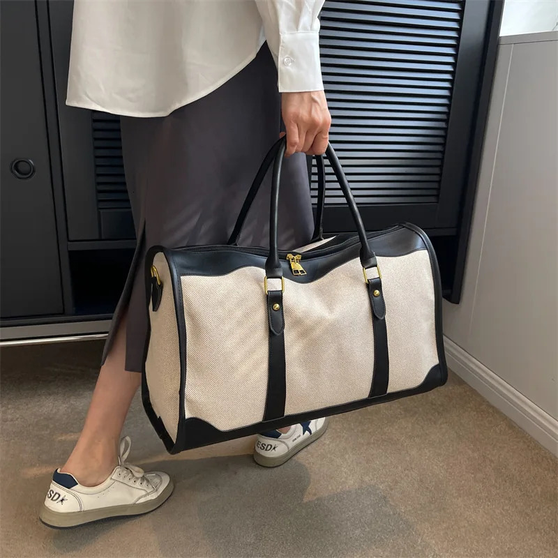 Fashion Casual Single Shoulder Crossbody Bag Women Travel Storage Tote Handbags Large Capacity Portable Canvas Bag 240223