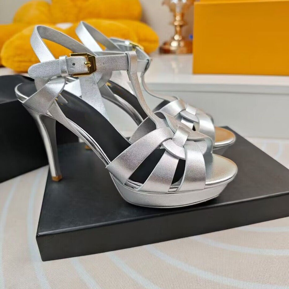 Sandals Heels High Women's Stiletto Heel Summer Platform Shoes Patent Leather Fish Mouth Catwalk Pumps Sandalias