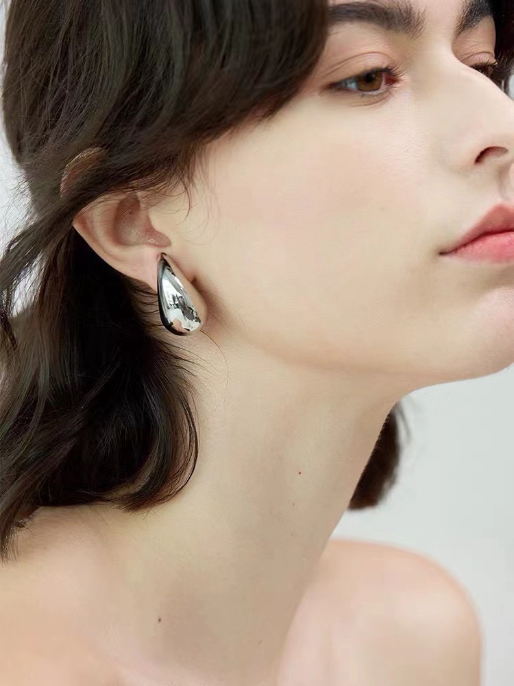 Women's Gold-Plated Drop Earrings - Triangular Hoops with Shiny Finish for Parties & Gifts Free shipping