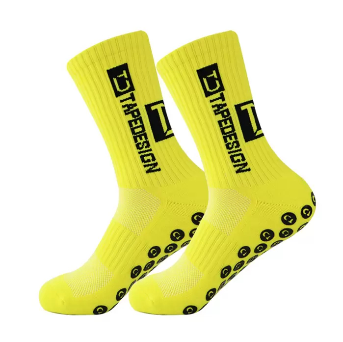 2024 New Anti-slip Soccer Socks Men Women Outdoor Sport Grip Football Socks Pinstripe dotted mid-calf socks