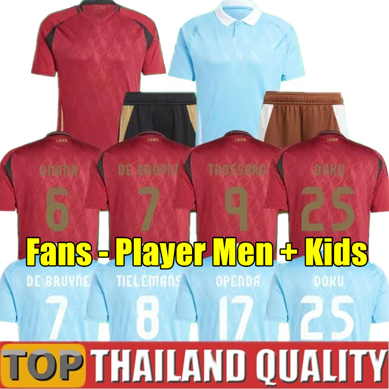 2024 Belgium Soccer Jersey DE BRUYNE LUKAKU DOKU 24 25 Euro Cup National Team Football Shirt Men Kids Kit Set Home Away Train CARRASCO TIELEMANS BAKAYOKO TROSSARD