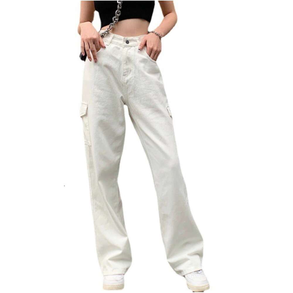 2024 Summer New Women's Multi Pocket High Waist Slimming Casual Straight Leg Pants