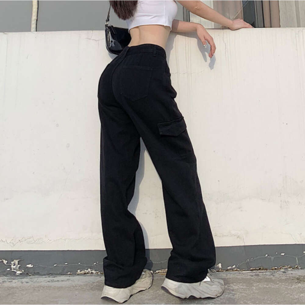 2024 Summer New Women's Multi Pocket High Waist Slimming Casual Straight Leg Pants