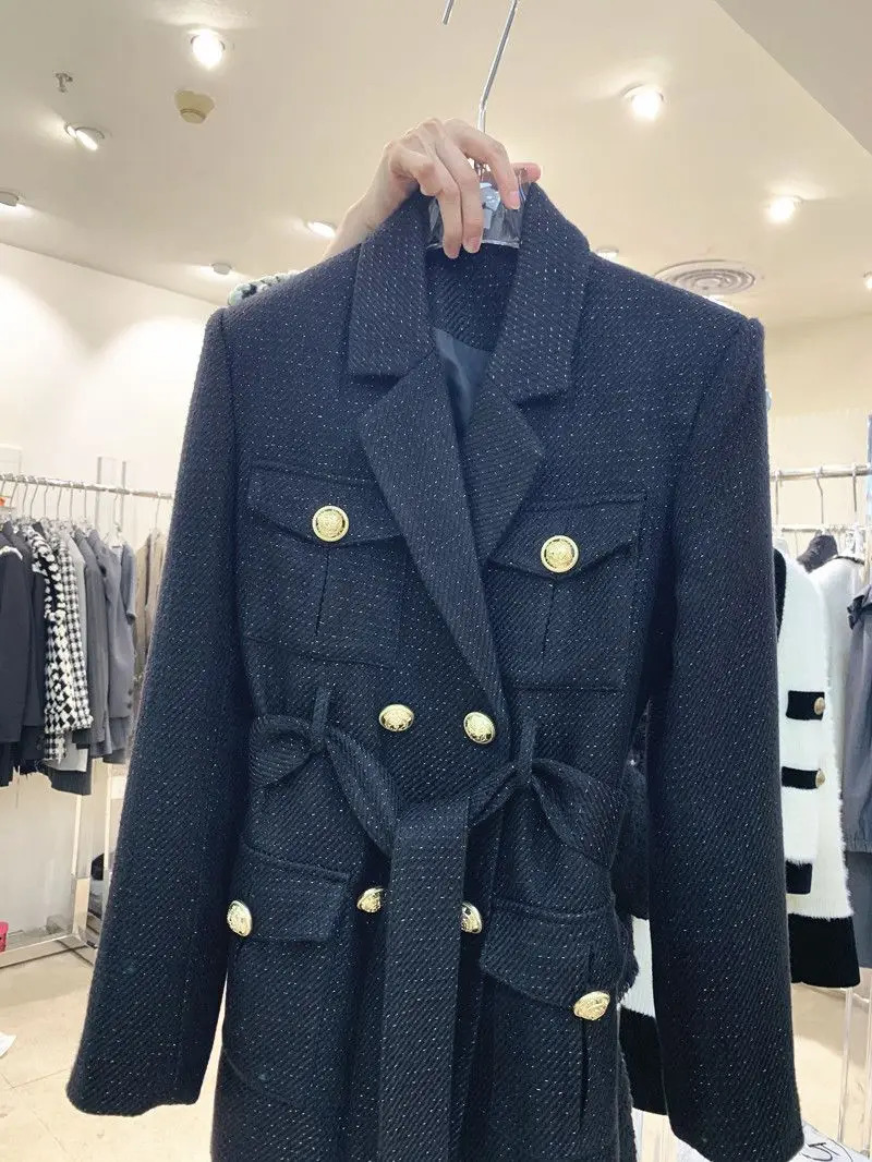 YIBAKA Office Ladies Blazers for Women Turn Down Collar Single Button Jacket Fashion Casual Long Sleeve Chic Coats 240229